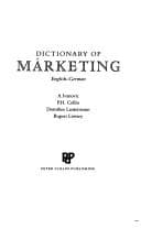 Tapa de Dictionary of marketing