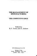 Tapa de The Management of manufacturing