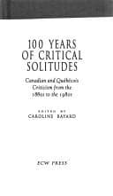 Tapa de 100 Years of Critical Solitudes