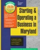 Tapa de Starting and Operating a Business in Maryland