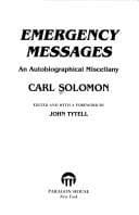 Tapa de Emergency Messages an Autobiographical