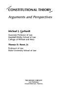 Tapa de Constitutional Theory Arguments and Perspectives