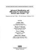 Tapa de Advanced metallization and processing for semiconductor devices and circuits--II
