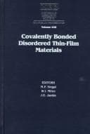 Tapa de Covalently Bonded Disordered Thin-Film Materials Vol. 498