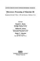 Tapa de Microwave Processing of Materials III
