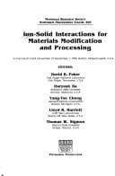 Tapa de Ion-solid interactions for materials modification and processing
