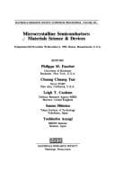 Tapa de Microcrystalline Semiconductors: Materials Science & Devices