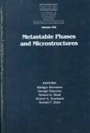 Tapa de Metastable phases and microstructures