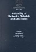 Tapa de Reliability of photonics materials and structures