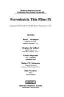 Tapa de Ferroelectric Thin Films IX