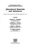 Tapa de Disordered Materials and Interfaces - Fractals, Structure and Dynamics Vol. 407