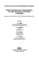 Tapa de Defect engineering in semiconductor growth, processing, and device technology