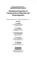 Tapa de Mechanical properties of nanostructured materials and nanocomposites