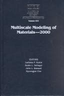 Tapa de Multiscale modeling of materials-2000