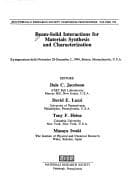Tapa de Beam-Solid Interactions for Materials Synthesis and Characterization