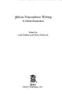 Tapa de African Francophone Writing