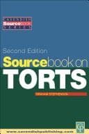 Tapa de Sourcebook on Tort Law (Sourcebook)