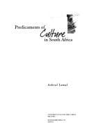 Tapa de Predicaments of Culture in South Africa (Imagined South Africa)