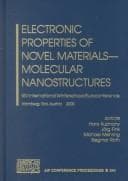 Tapa de Electronic properties of novel materials--molecular nanostructures