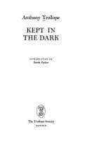 Tapa de Kept in the Dark