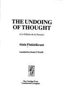 Tapa de The undoing of thought =
