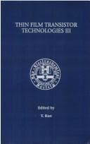 Tapa de Thin Film Transistor Technology III (Proceedings)
