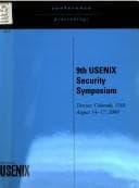 Tapa de 9th USENIX Security Symposium