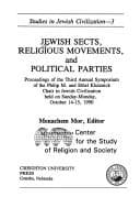 Tapa de Jewish Sects, Religious Movements, and Political Parties (Studies in Jewish Civilization)