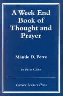 Tapa de A week end book of thought and prayer