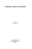 Tapa de Semitic Noun Patterns (Harvard Semitic Studies, No. 52)