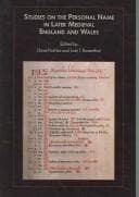Tapa de Studies on the personal name in later medieval England and Wales