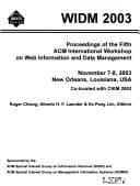 Tapa de Proceedings of the Fifh International Workshop on Web Information and Data Management: Widm 2003: November 7-8, 2003, New Orleans, Louisiana, USA