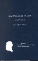 Tapa de Selected essays on Kant