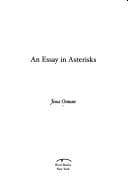 Tapa de Essay In Asterisks