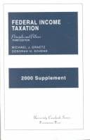 Tapa de 2000 Federal Income Taxation, Principles and Policies (University Casebook)