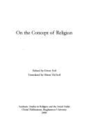 Tapa de On the Concept of Religion