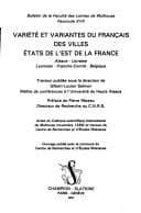 Tapa de Variété et variantes du franc̜ais des villes