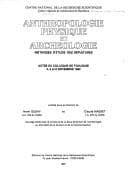 Tapa de Anthropologie physique et archéologie