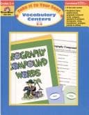 Tapa de Vocabulary Centers (Grades 3-4)