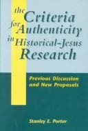 Tapa de The Criteria for Authenticity in Historical-Jesus Research