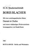 Tapa de Boris Blacher, Biograohie Und Werkanalysen, Erweiterte Neuausgabe