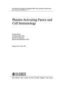 Tapa de Platelet-Activating Factor and Cell Immunology (New Trends in Lipid Mediators Research)