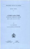 Tapa de L'écrit sans titre. Traité sur l'origine du monde (NH II, 5 et XIII, 2 et Brit. Lib. Or. 4926 /1/ )