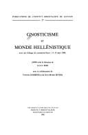 Tapa de Gnosticisme et monde hellénistique