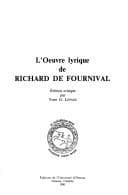 Tapa de L'euvre lyrique de Richard de Fournival (Publications medievales de l'Universite d'Ottawa)