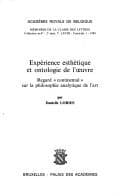 Tapa de Experience esthetique et ontologie de l'euvre