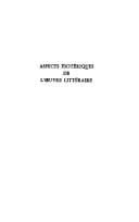 Tapa de Aspects esoteriques de l'euvre litteraire