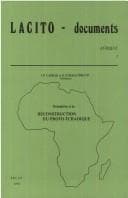 Tapa de Lacito-Documents, Reconstruction Du Proto-Tchadique (Lacito-Documents)
