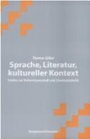 Tapa de Sprache, Literatur, kultureller Kontext. Studien zur Kulturwissenschaft und Literaturästhetik