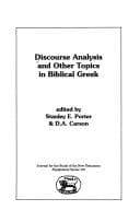 Tapa de Discourse analysis and other topics in Biblical Greek